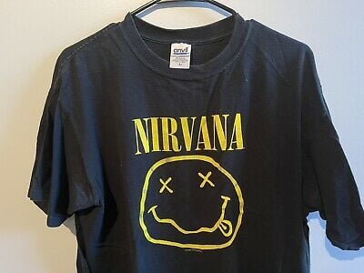 Vintage Nirvana 1992 Nevermind Black Anvil Grunge T-shirt  Lg Tee 1990s 5722