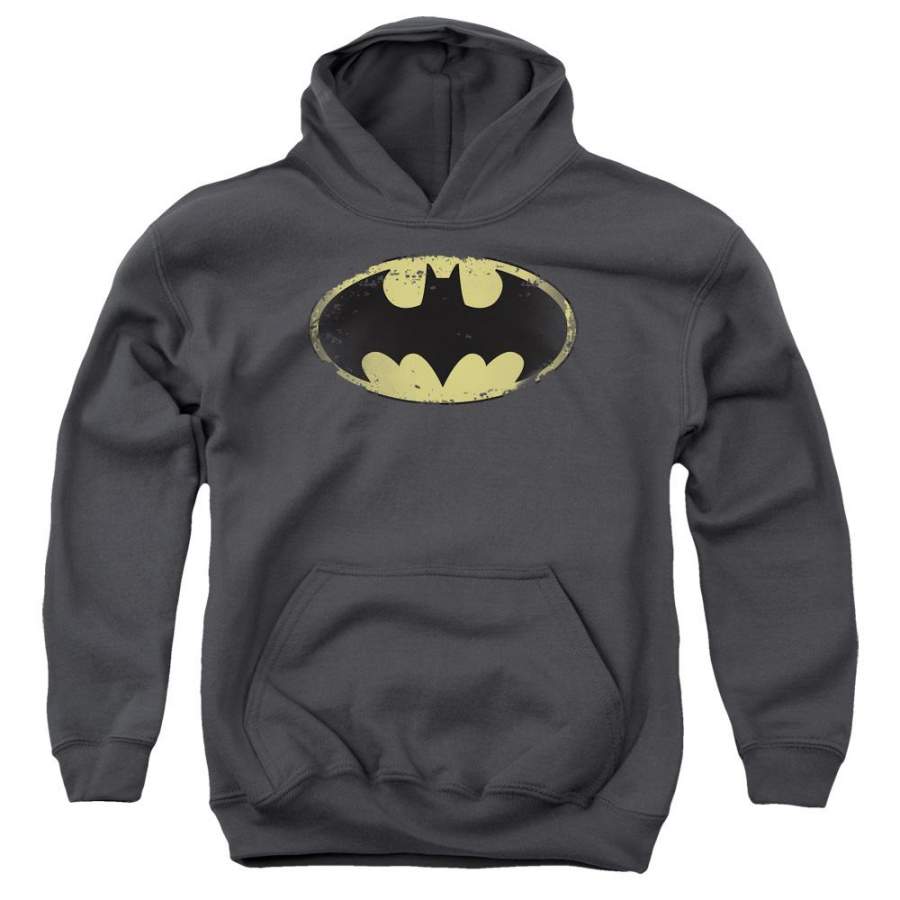 Batman – Distressed Shield Youth Pull Over Hoodie