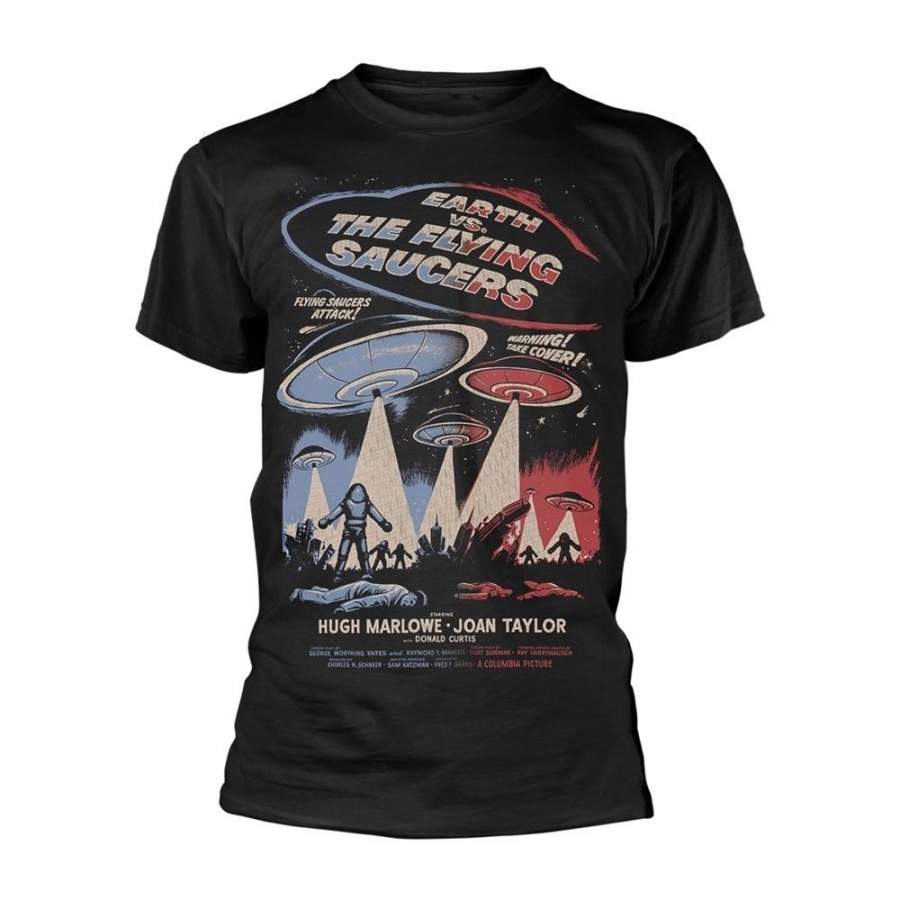 Plan 9 Movies – Earth Vs. The Flying Saucers – Poster (Black) Unisex Shirt