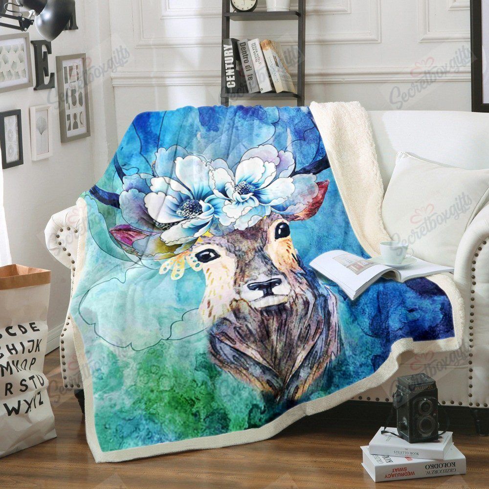 Deer Flower Gs-Cl-Kc0707 Fleece Blanket