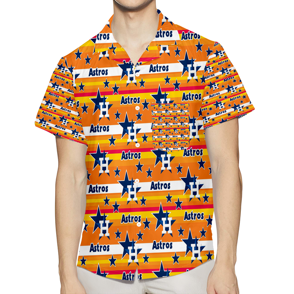 Houston Astros Emblem V12 3D All Over Print Summer Beach Hawaiian Shirt With Pocket