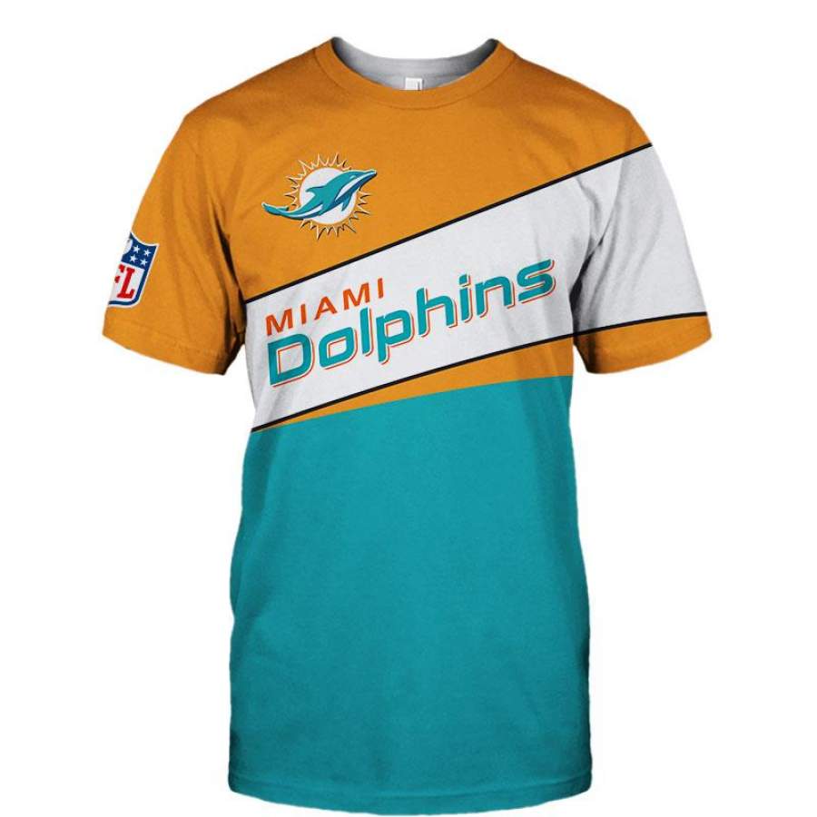 Miami Dolphins T-Shirt 3D All Over Print Custom 3D Miami Dolphins Graphic Printed 3D T-Shirt 3D All Over Print All Over Print Tee For Men For Women