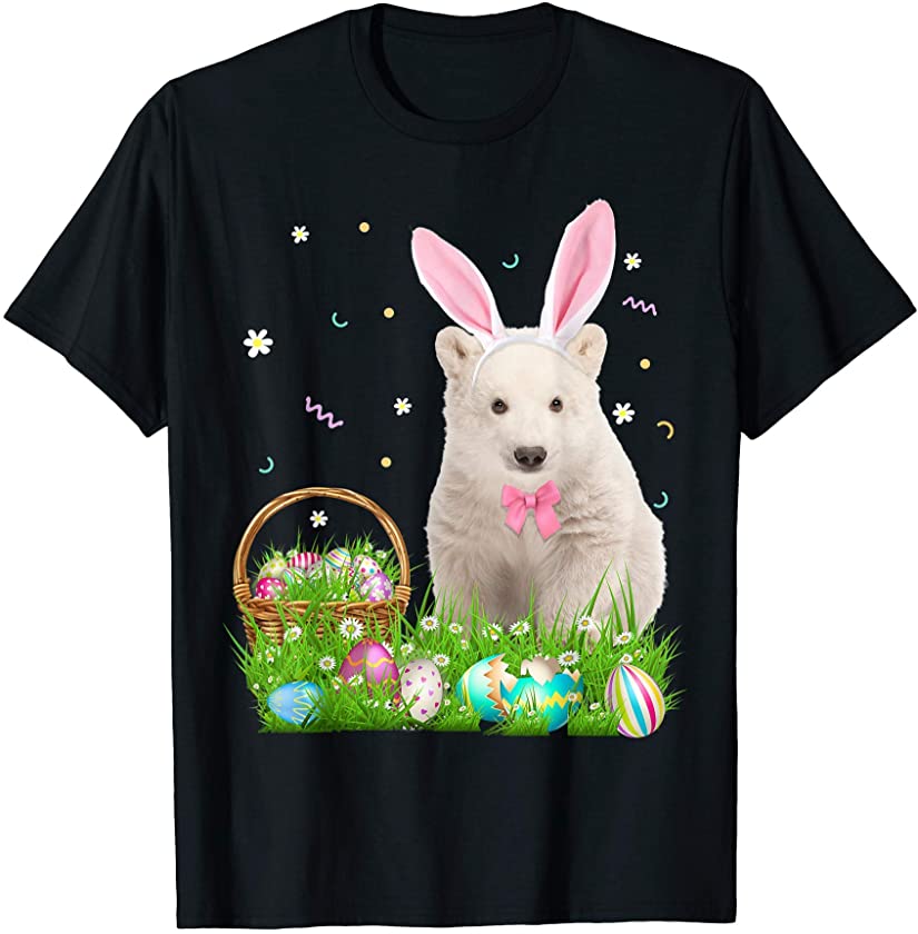 Cute Pola Bear Easter Day Bunny Eggs Easter Costume Womens T-Shirt