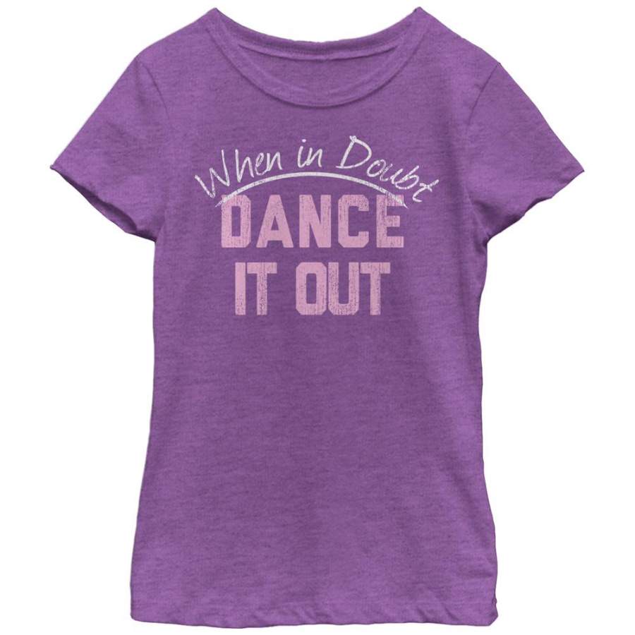 CHIN UP Girl’s When in Doubt Dance it Out  T Shirt Purple Berry