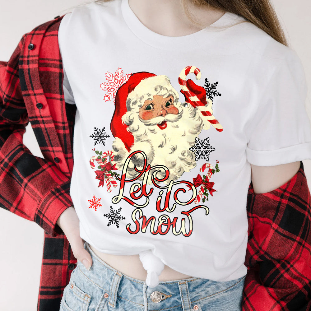 Xmas Let It Snow Santa With Candy Christmas Halz1811028Z Light Classic T Shirt