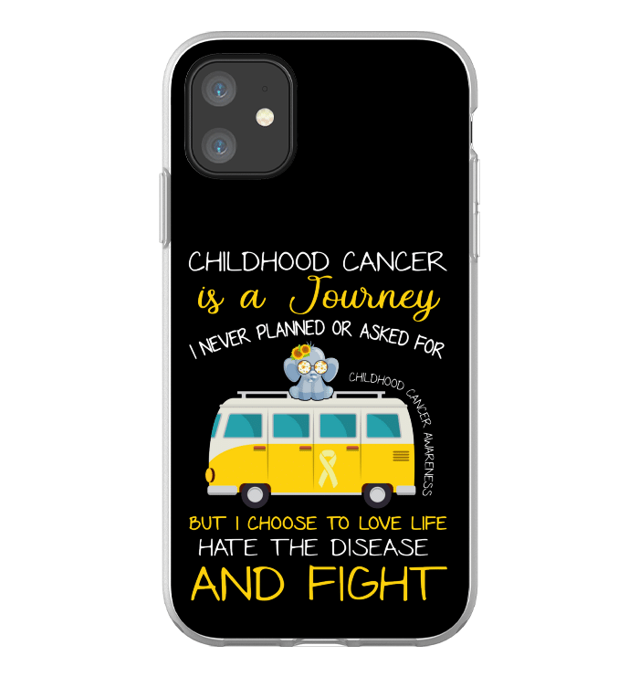 Funny Child Cancer Gifts – Elephant Camping Car Childhood Cancer Is Journey Phone Case