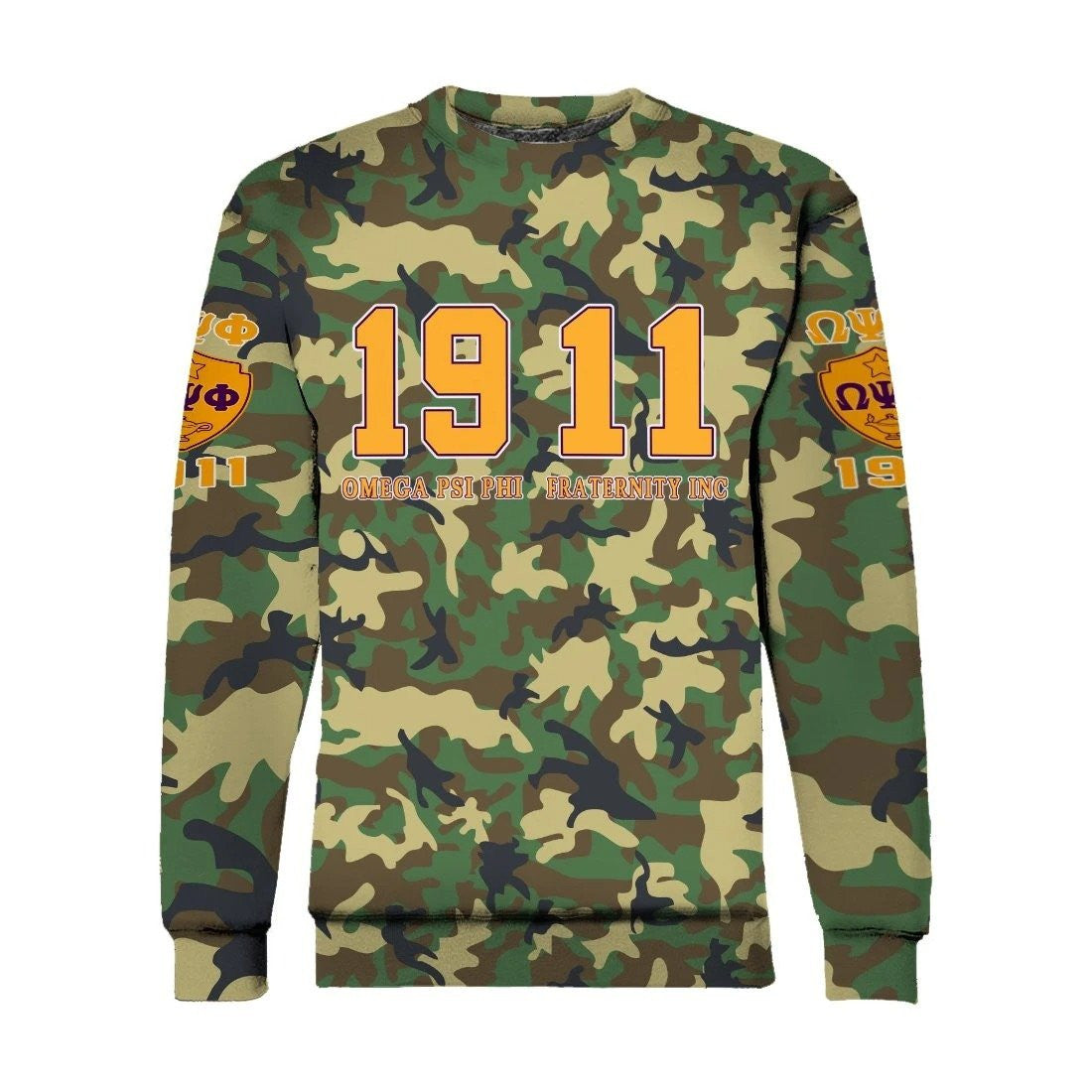 Fraternity Sweatshirt – Omega Psi Phi Military Thunder Crewneck Sweatshirt