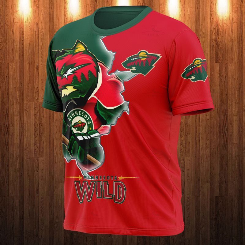 Minnesota Wild T-Shirt 3D Cartoon Graphic Gift