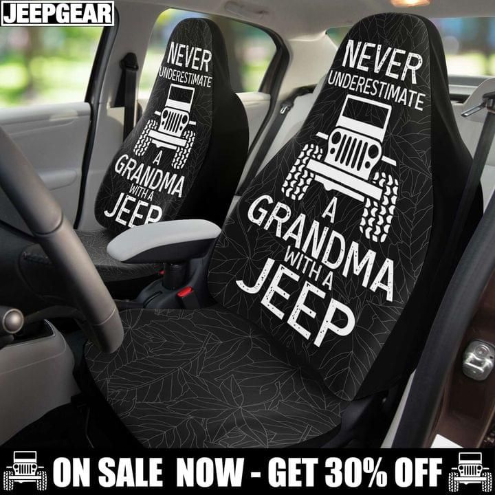 Gift For Grandma Jeep Car Seat Covers Never Underestimate A Grandma Pancsc0078