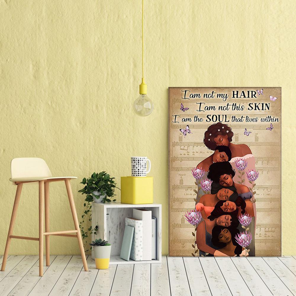 Nice African Custom Canvas Art Attractive African American Black Art Poster African Woman Black King Bedroom Alluring Wall Hanging