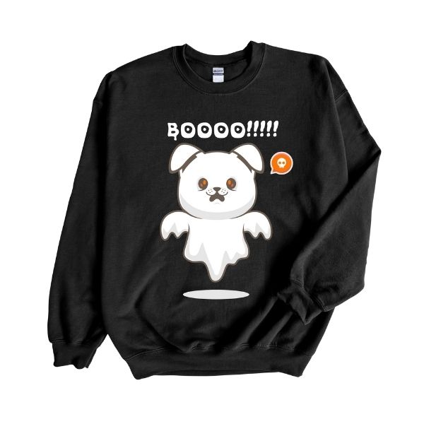 Ghost Big Dog Halloween Sweatshirt All Over Print Sweatshirt For Women Sweatshirt For Men