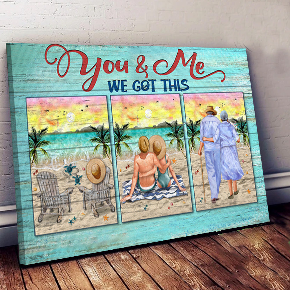 Beach Couple You And Me We Got This Horizontal Poster & Canvas Home Decor Wall Art Visual Art