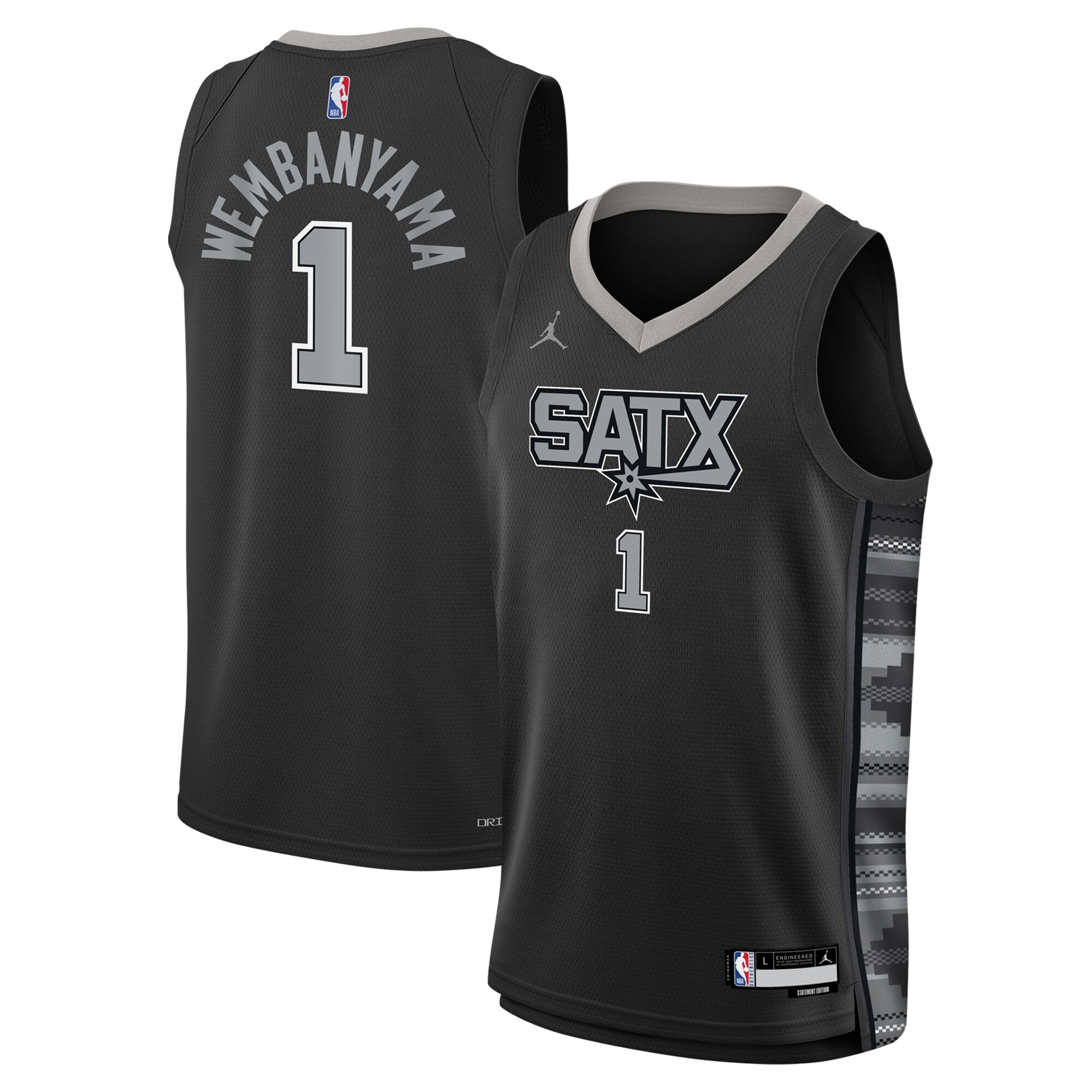 Victor Wembanyama San Antonio Spurs Jordan Brand Youth Swingman Jersey – Statement Edition – Black