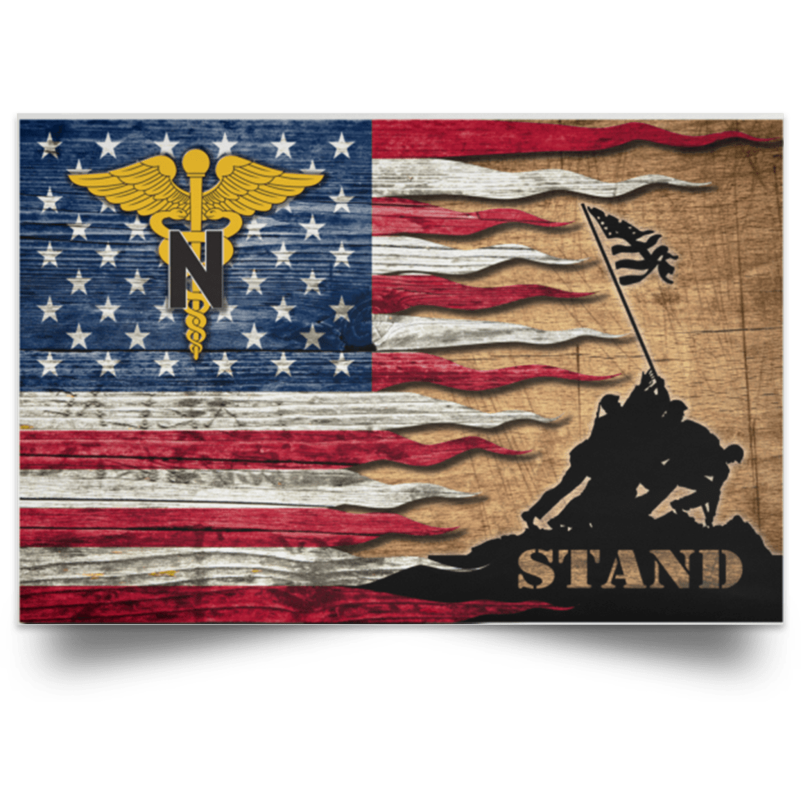 US Army Nurse Corps Stand For The Flag Satin Landscape Poster