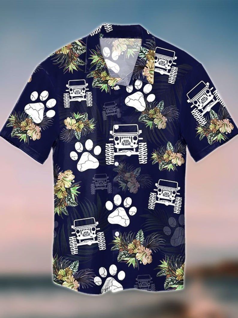 Love Jeep Car Iv Graphic Print Short Sleeve Hawaii Casual Shirt Ha78396