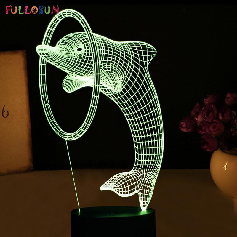 Dolphin Multi-Color 3D Lamp