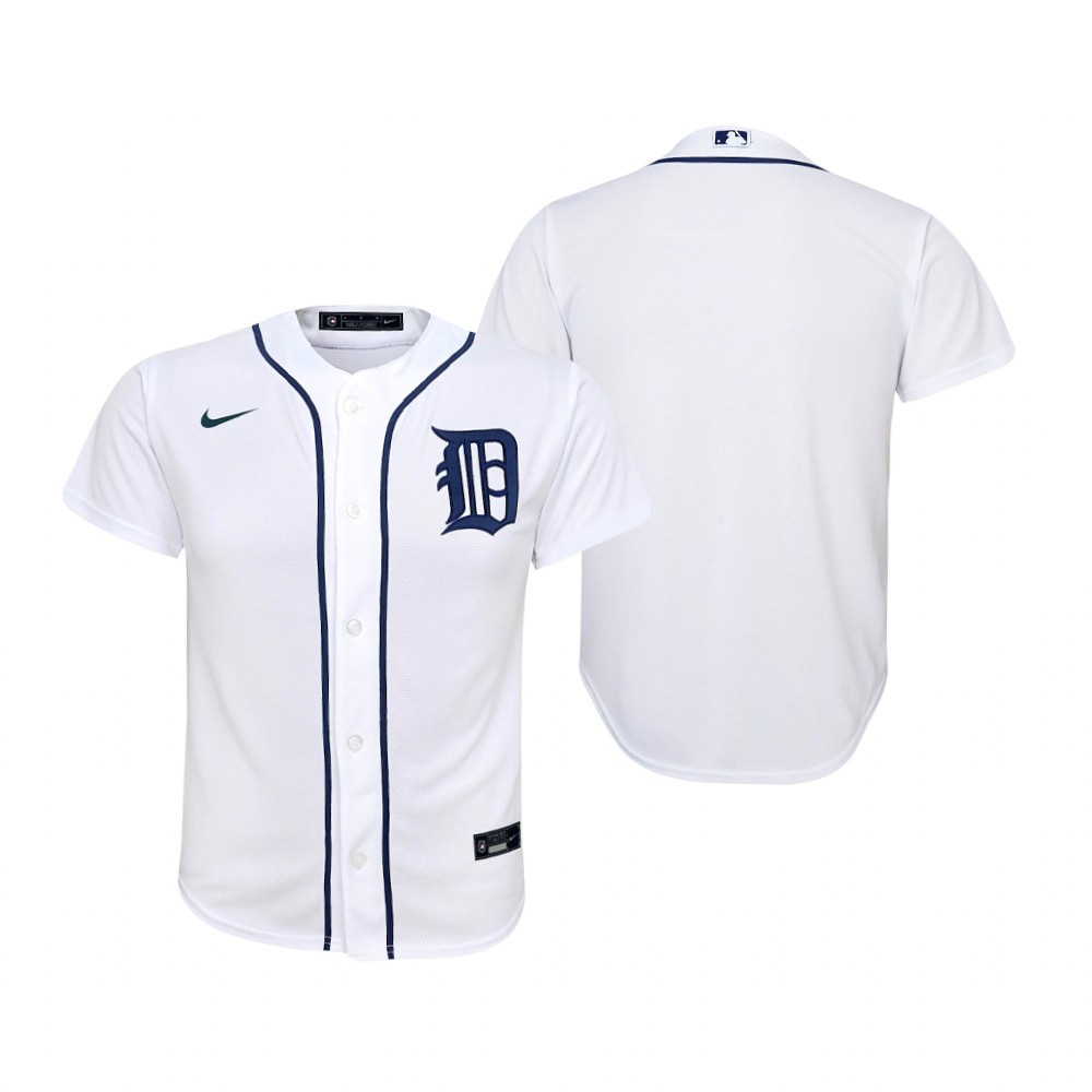 Youth Detroit Tigers MLB Team Collection 2020 Alternate White Jersey Gift For Tigers Fans Baseball Fans