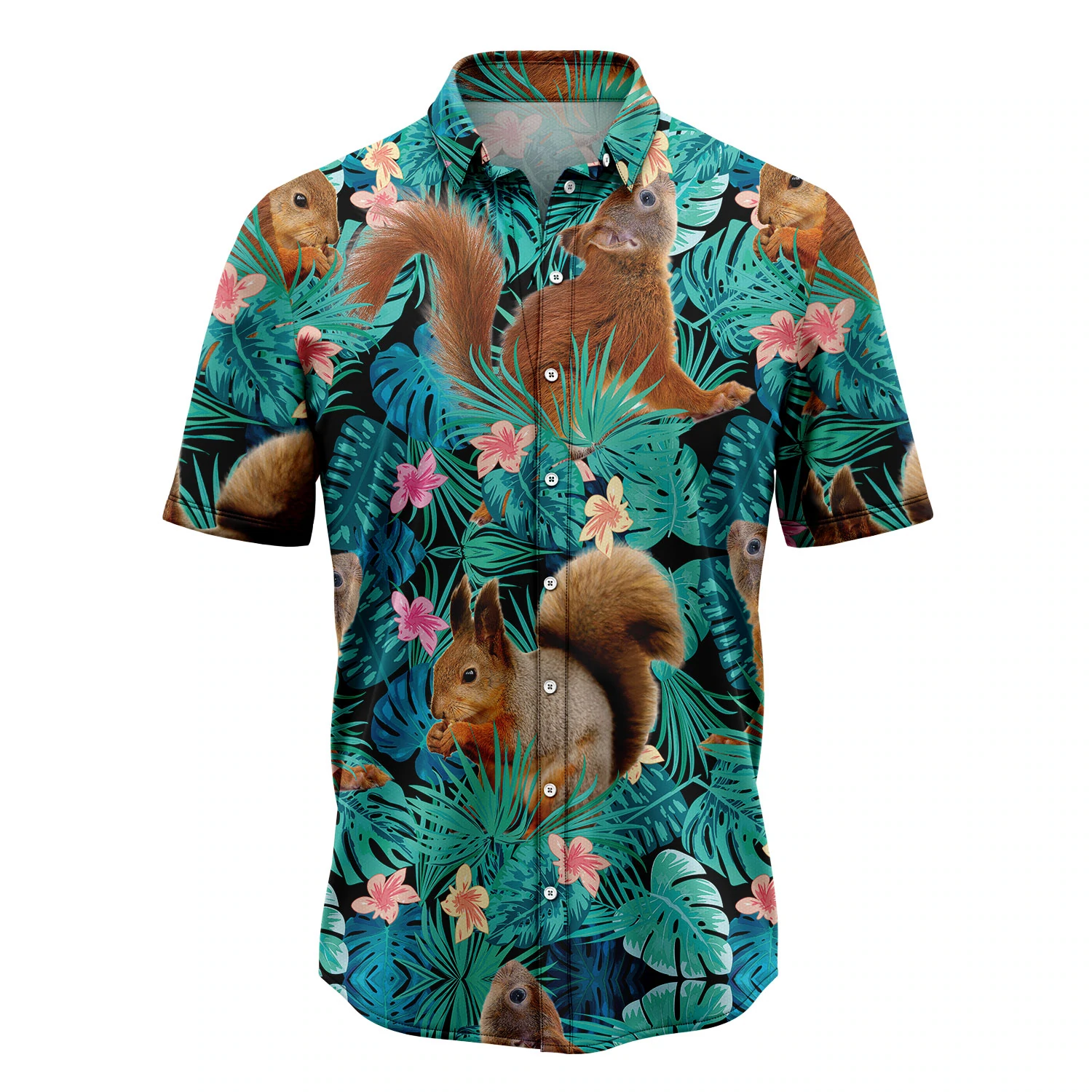 Squirrels Tropical Hawaiian Summer Shirts For Women Aloha Beach Shirt Ha79873