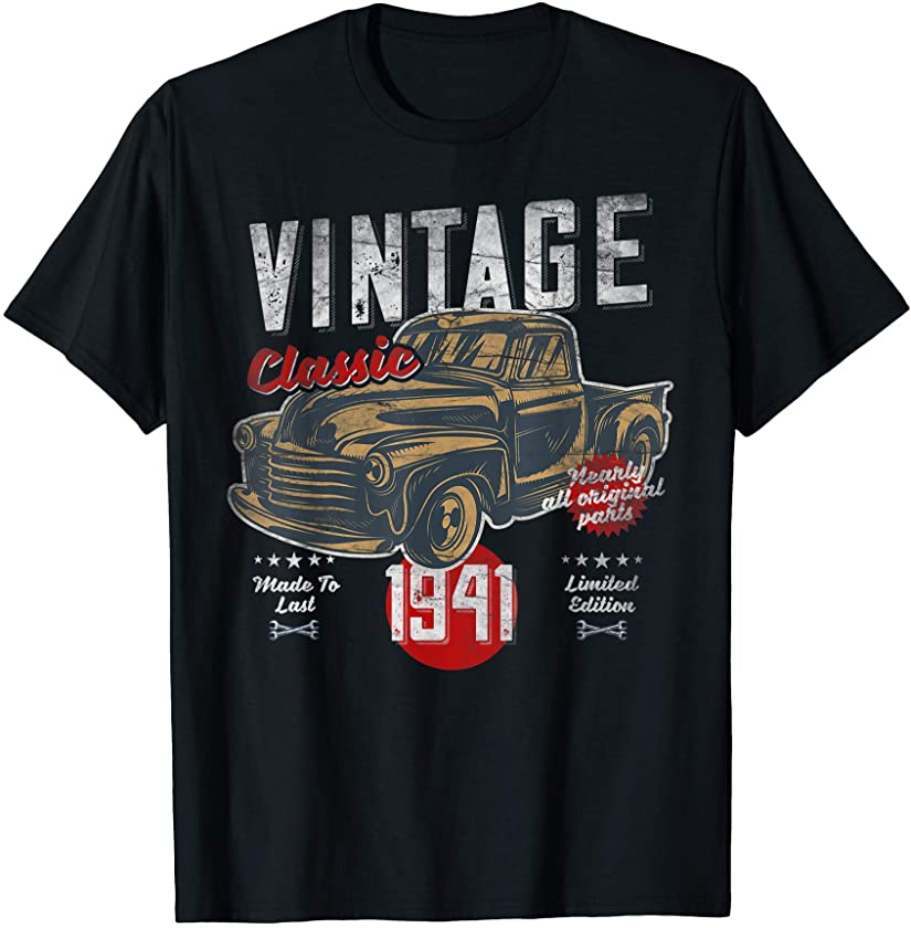 Vintage, Born 1941, 80th Birthday, Classic Retro Pick-Up T-Shirt