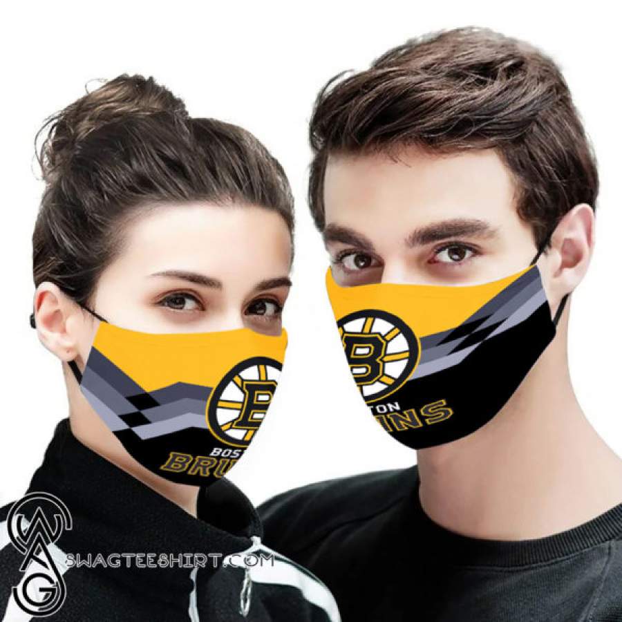 Boston bruins all over printed face mask