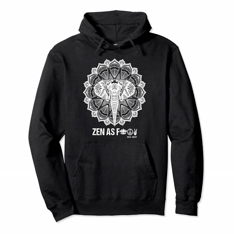 Elephant Zen As “F” Symbols – Zen AF Yoga, Meditation Pullover Hoodie, T-Shirt, Sweatshirt