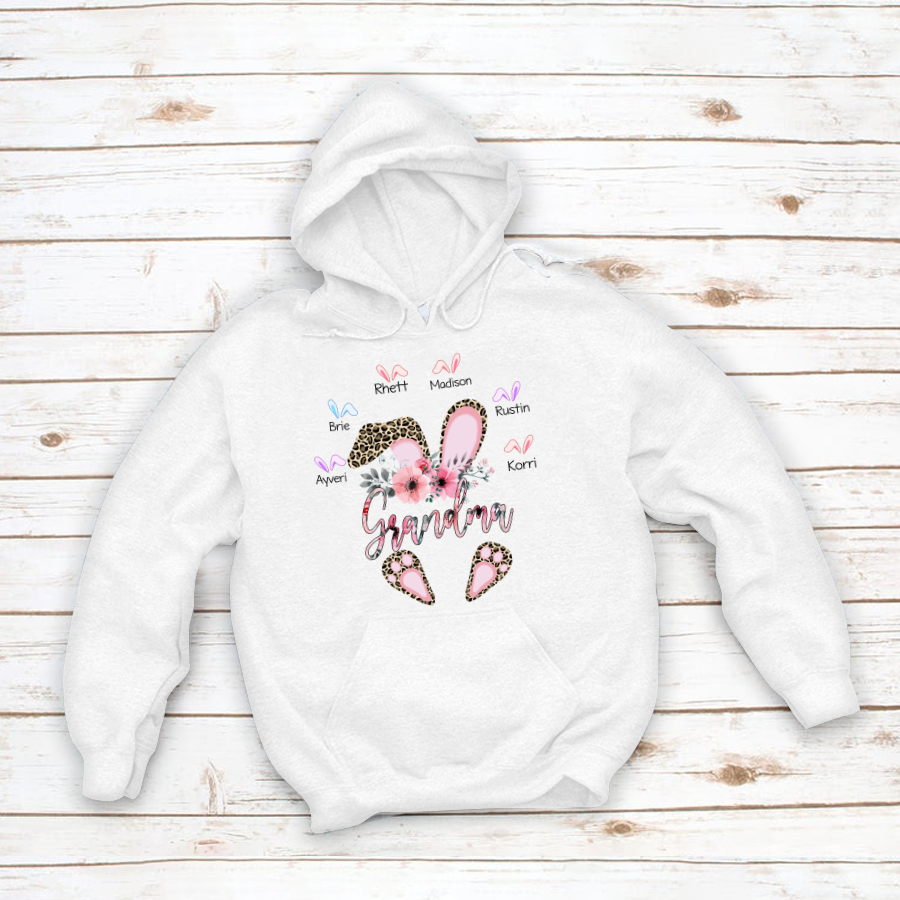 Grandma Bunny Flower Easter Hoodie