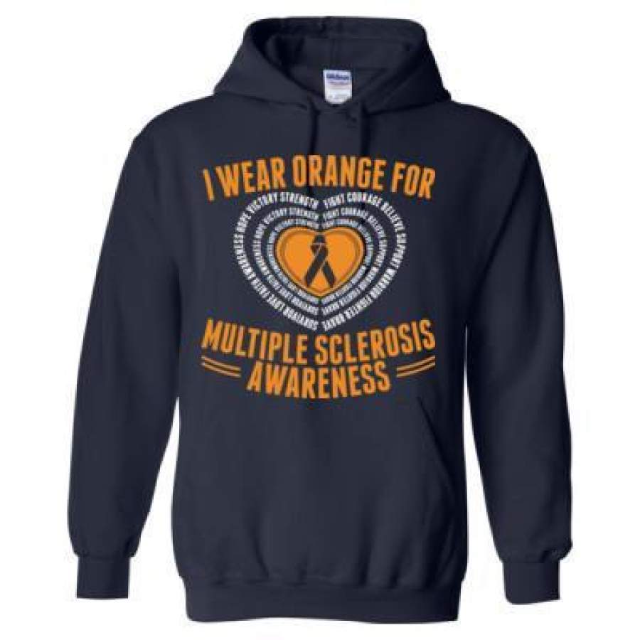 AGR I Wear Orange For Multiple Sclerosis Awareness – Heavy Blend™ Hooded Sweatshirt