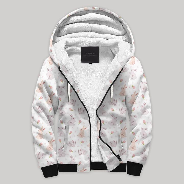 Rabbit Sleeping Blanket Fleece Zip Hoodie All Over Print | Fz926