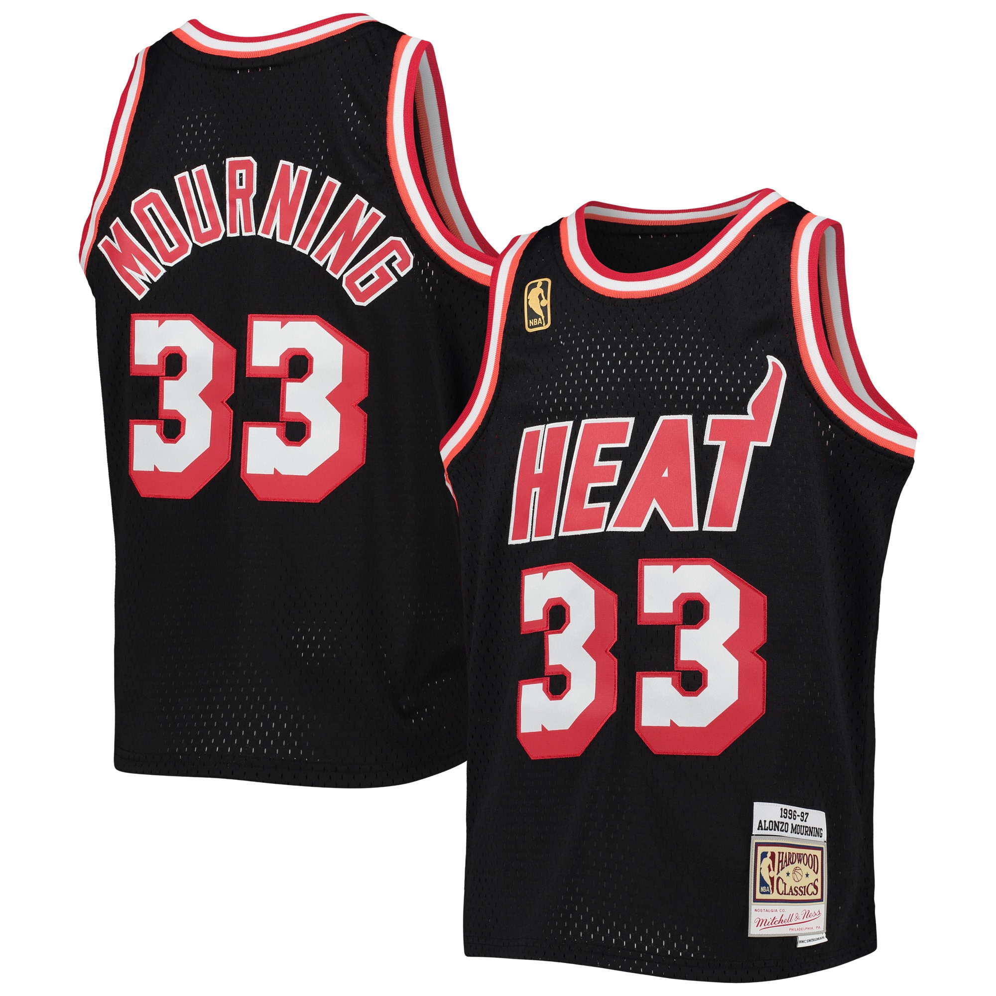 Alonzo Mourning Miami Heat Mitchell & Ness 1996-97 Hardwood Classics Swingman Jersey – Black NBA