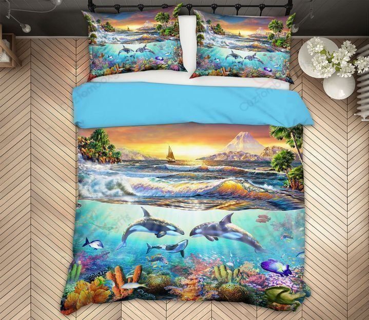 Dolphin Under The Sea Bedding Set (Duvet Cover & Pillow Cases)