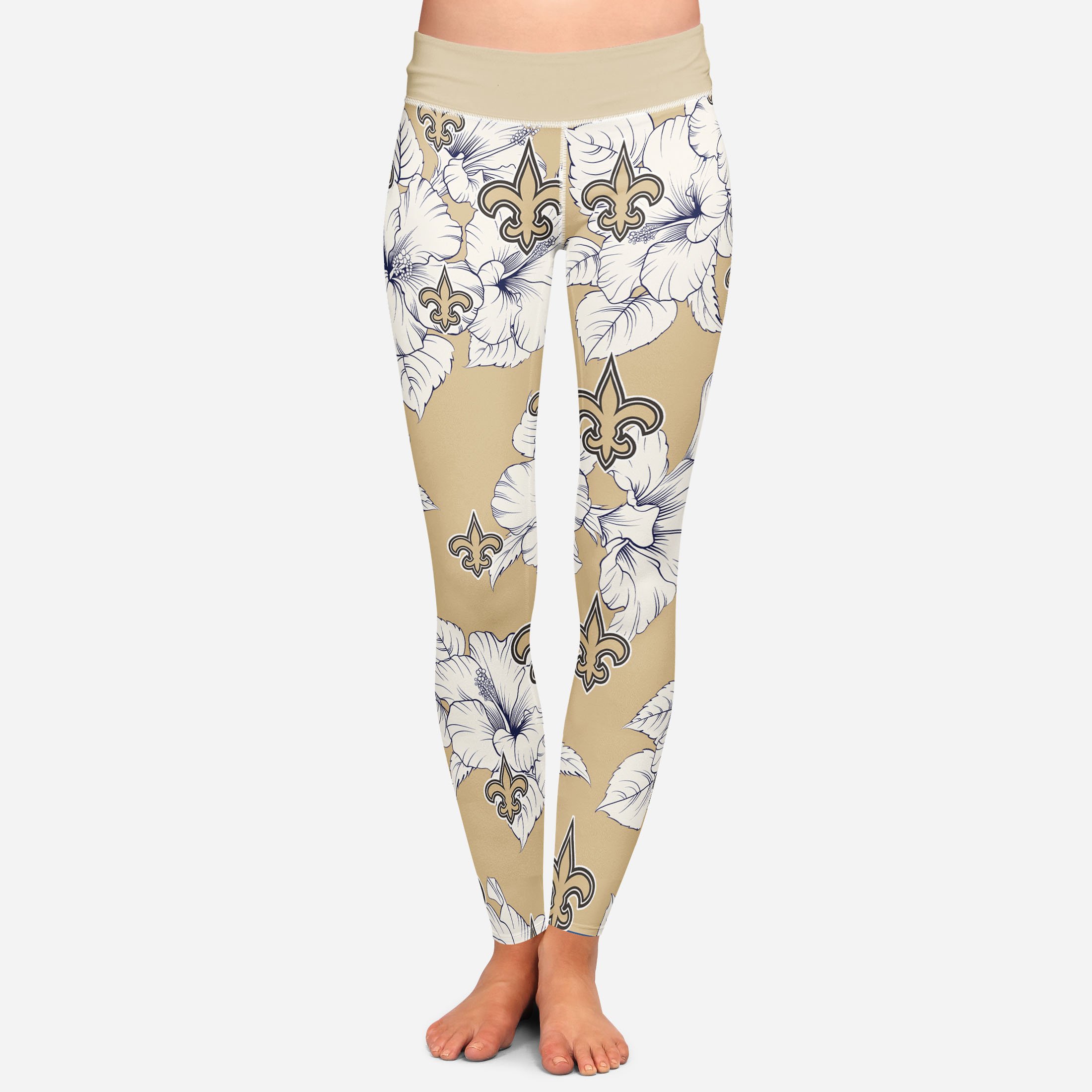 New Orleans Saints Tropical Floral Leggings