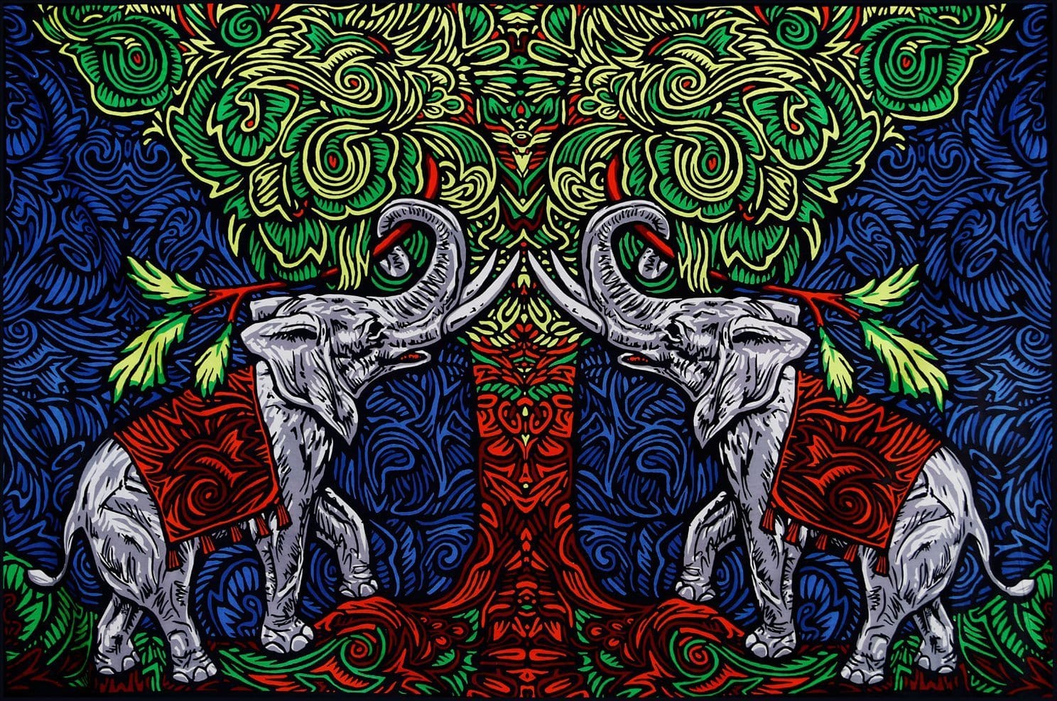 3D – Elephant Tree – Tapestry