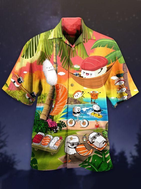 Aloha Sushi Aloha Hawaiian Shirt Colorful Short Sleeve Summer Beach Casual Shirt For Men And Women