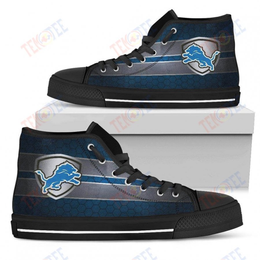 Mens Womens Detroit Lions High Top Shoes The Shield Shoes TMT586