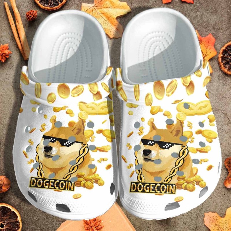 Dogecoin Custom Shoes Clogs – Funny Animal Outdoor Shoes Clogs Birthday Gift