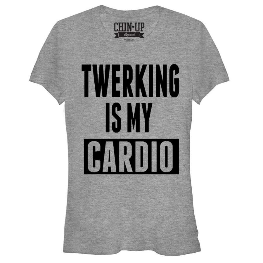 CHIN UP Junior’s Twerking is my Cardio  T Shirt Athletic Heather S