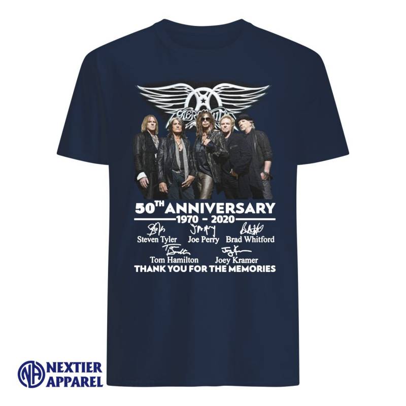 Aerosmith 50th anniversary 1970-2020 signatures thank you for the memories shirt Classic Men’s T-Shirt