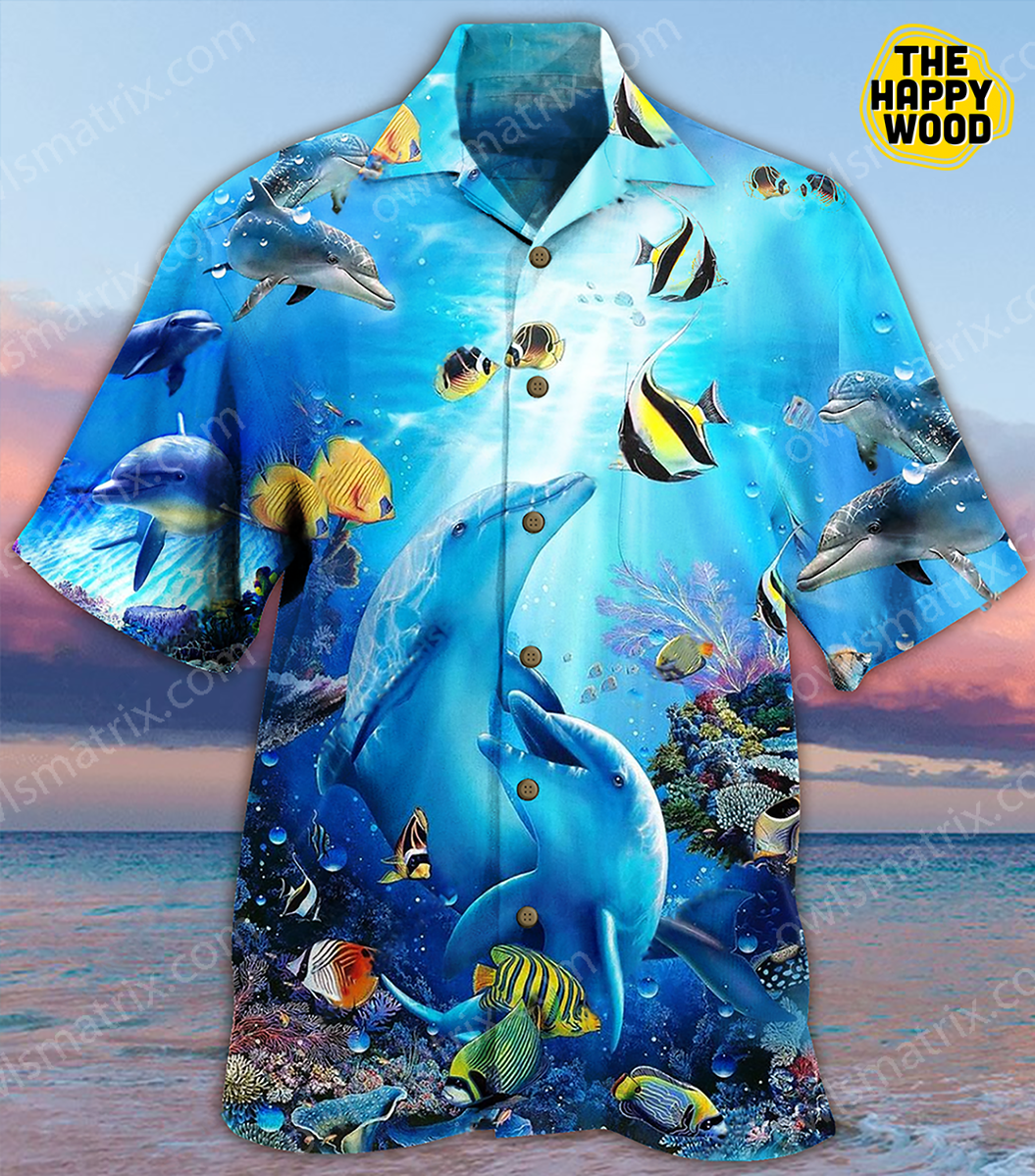 Amazing Dolphin Hawaiian Shirt Hawaii Beach Retro