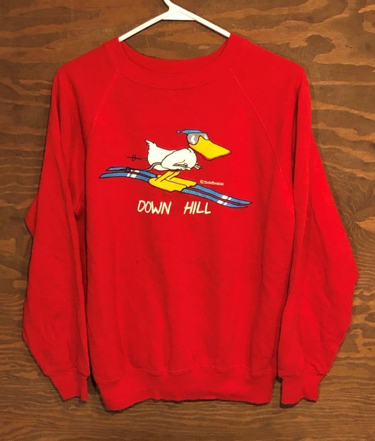 Vintage Des Ann Es 80 Dr Le Canard Down Hill Rouge Ski Ski Rouge Des Ann Es 1980 Crewneck Vintage Des Ann Es 80 Shirt