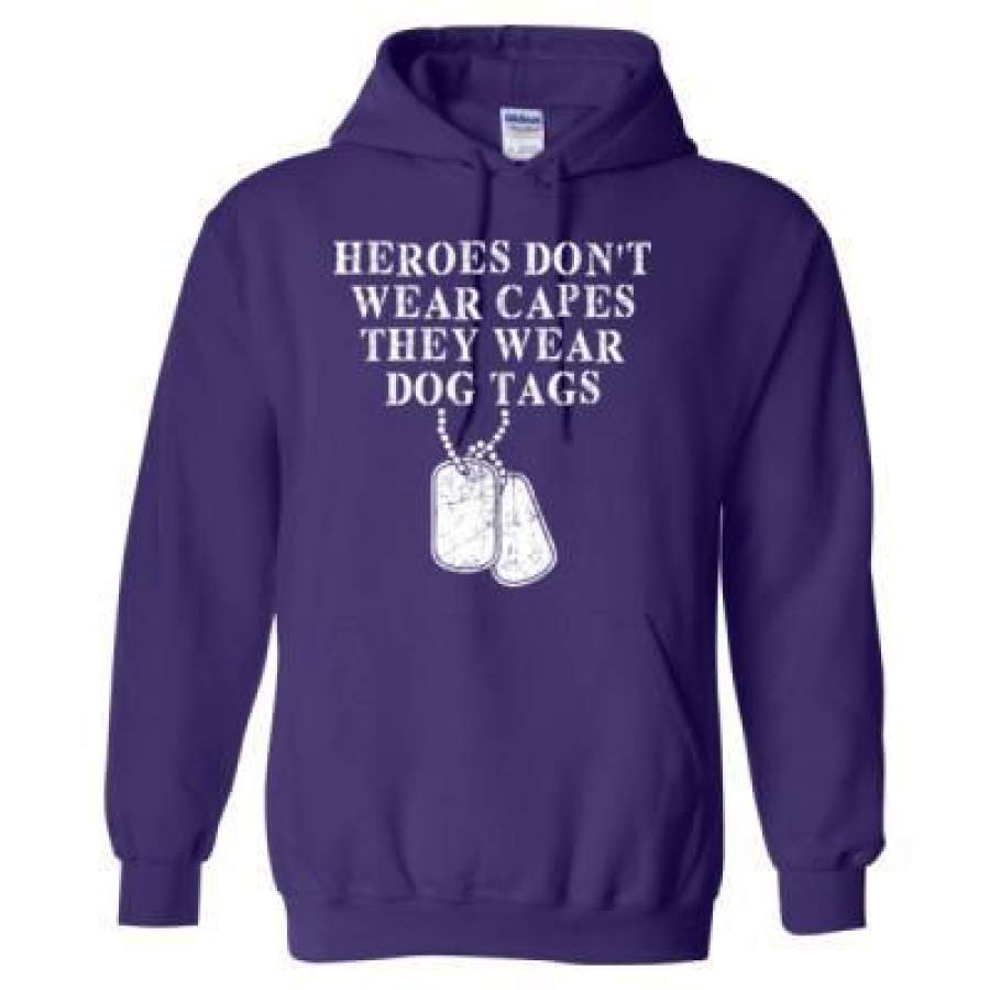 AGR Heroes Dont Wear Capes They Wear Dog Tags – Heavy Blend™ Hooded Sweatshirt