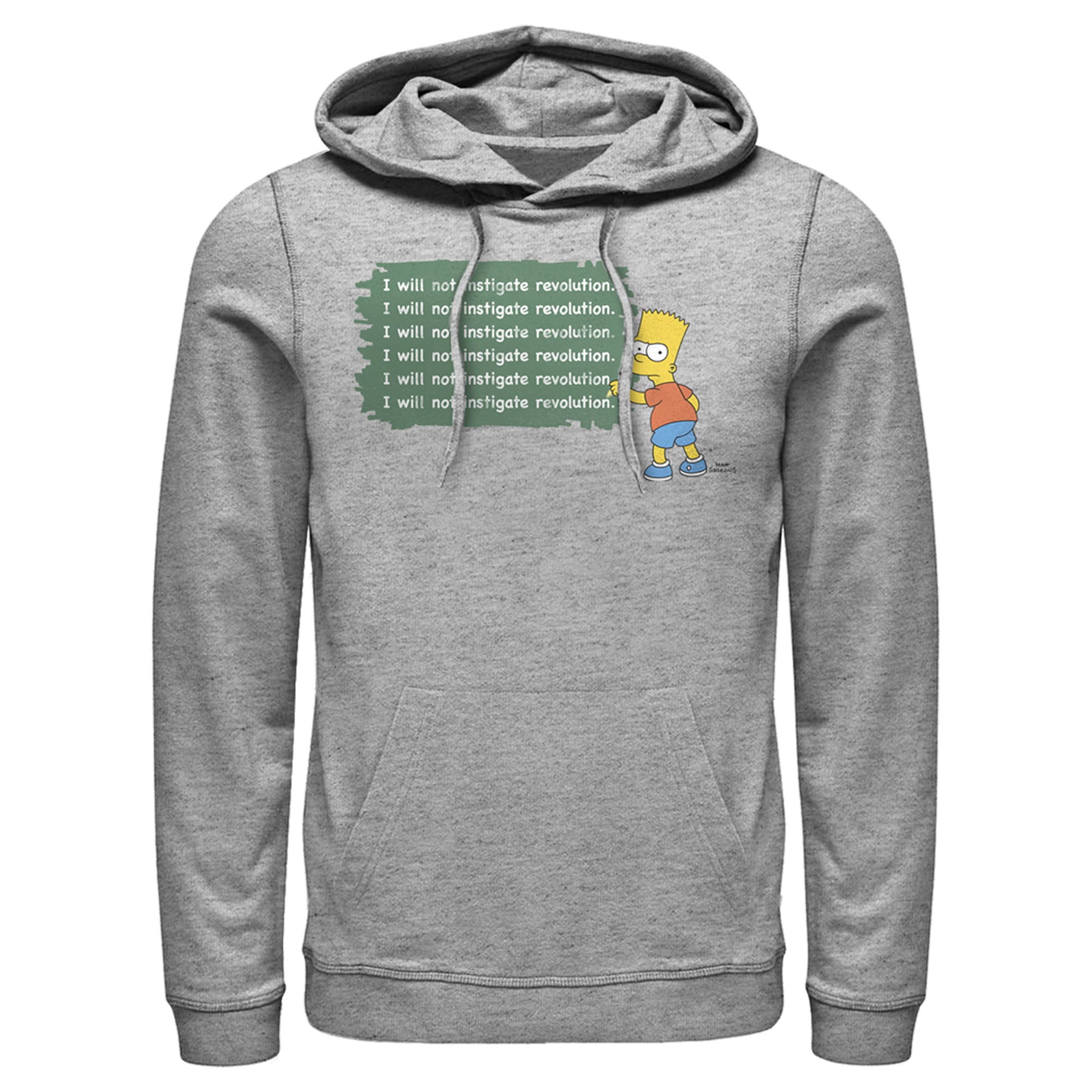 The Simpsons Men’S Bart Chalkboard  Pull Over Hoodie