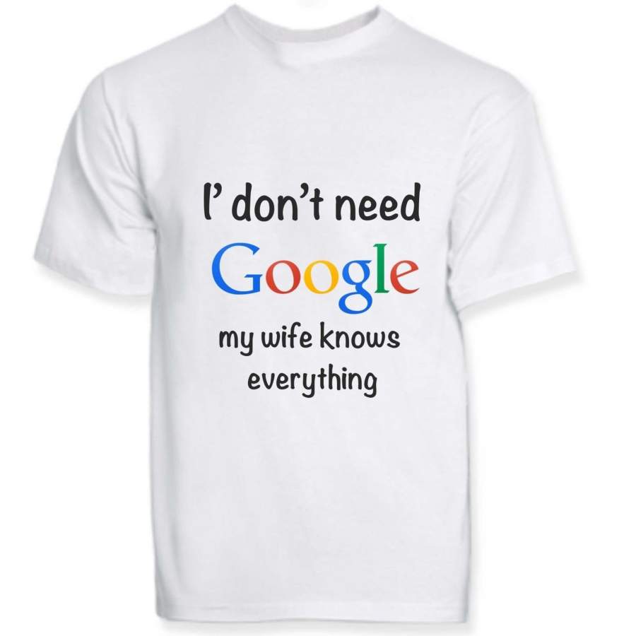 Mens Google Wife Moglie Estate Vintage Maglia Moda Bianca T-Shirt