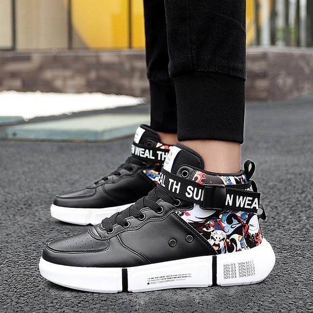 Men Fashion Sneakers Brand Designer Comfortable Lace-up Non-slip Leather Casual Shoes