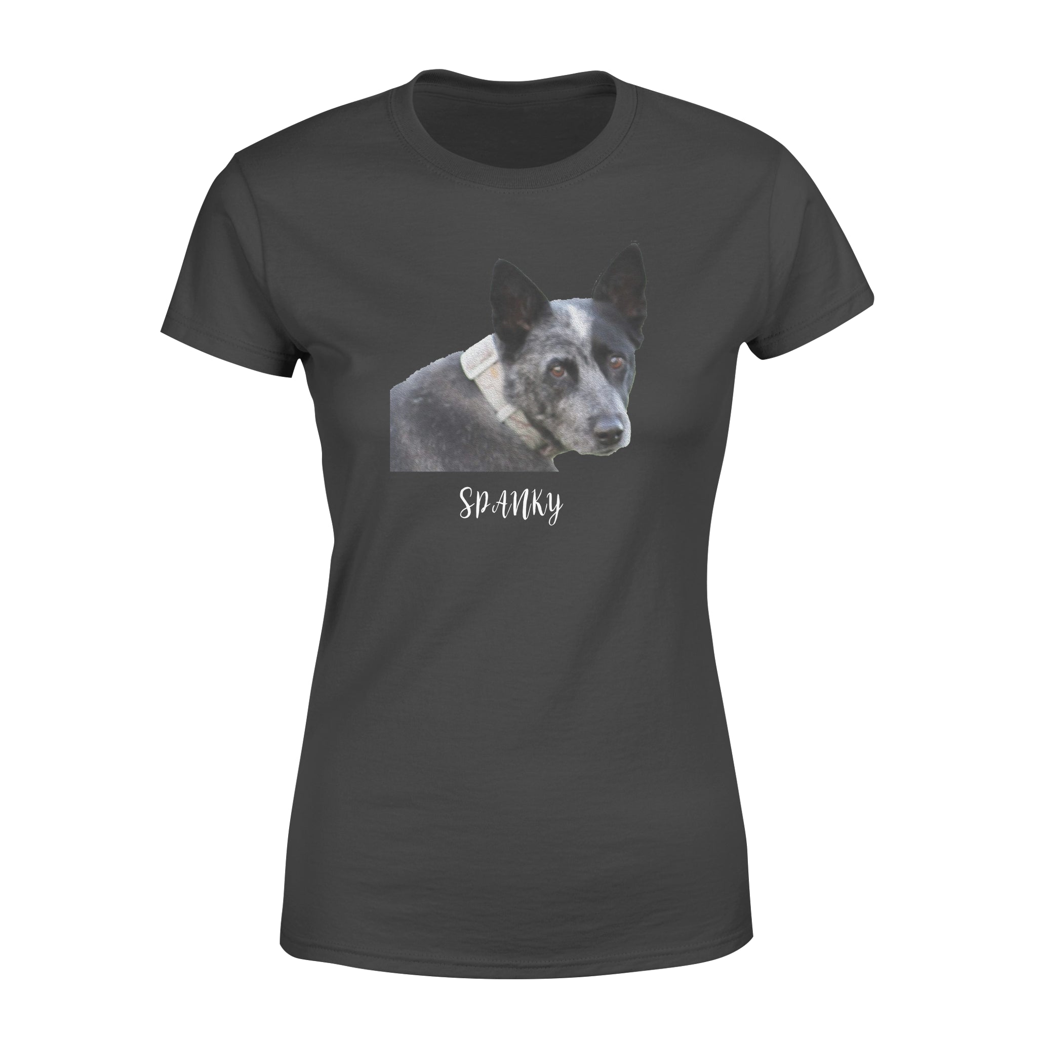 Spanky – Custom Illustrated Pet Personalized – T- Shirt