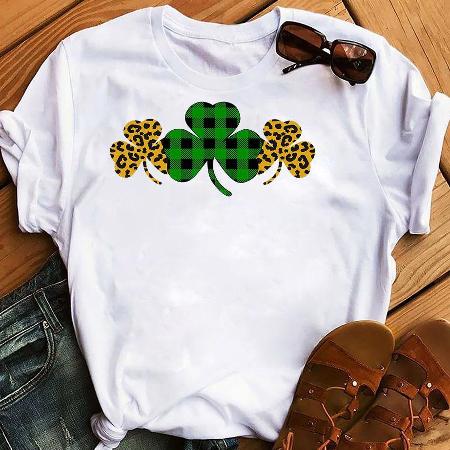 St Patrick’S Day Lucky Shamrock Leopard Unisex T-Shirt Hoodie Sweatshirt Plus Size S-5Xl