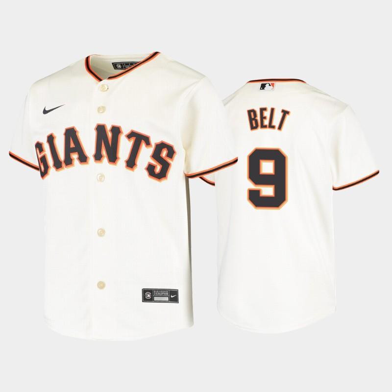 Youth San Francisco Giants 9 Brandon Belt Cream Home Jersey