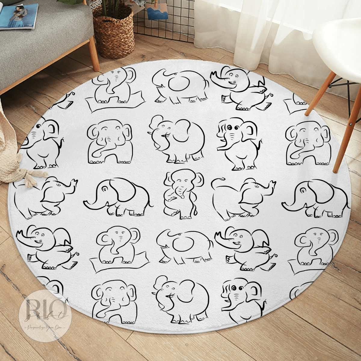 Fun Elephant Rug Living Home Decor