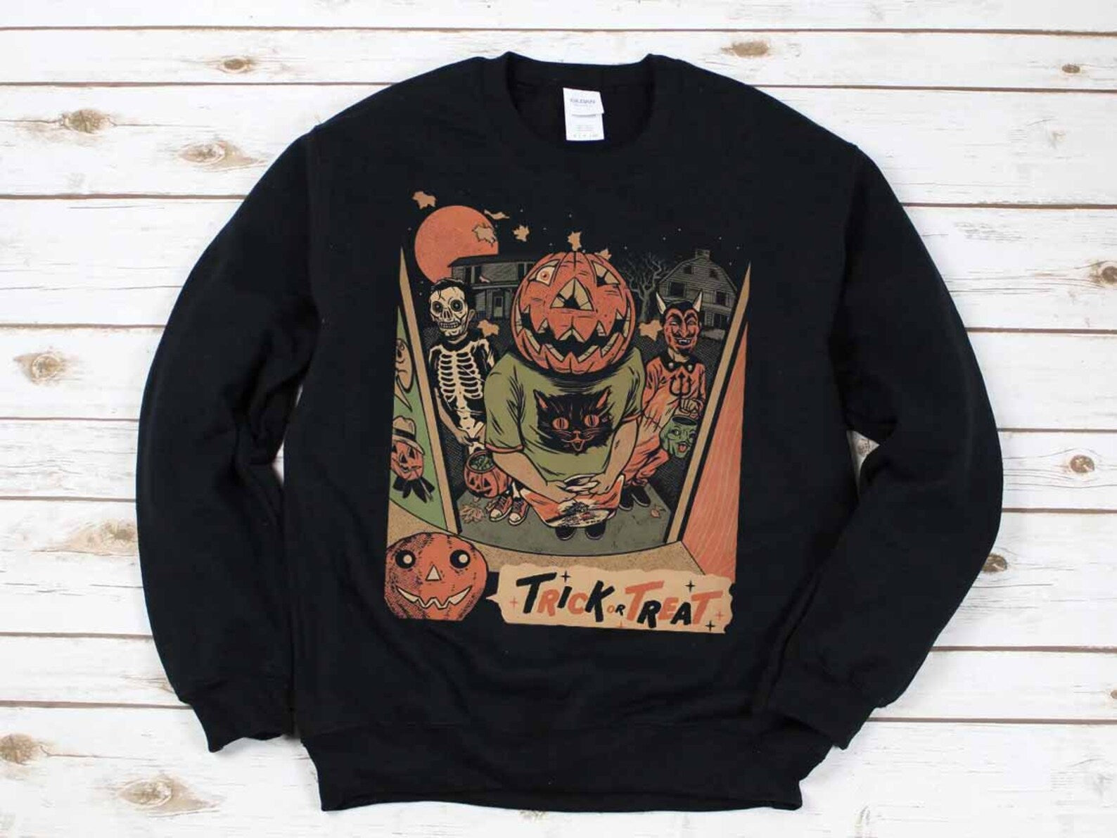 Halloween 2D Crewneck Sweatshirt All Over Print Sweatshirt For Women Sweatshirt For Men Sws1034