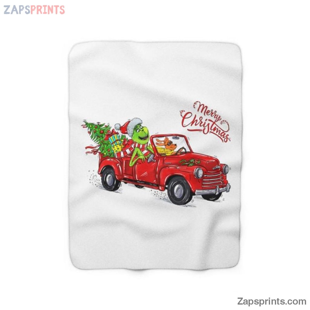 The Grinch Red Truck Blanket