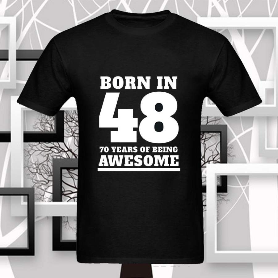 70Th Birthday Born 48 Sports Style Numbers T Shirt